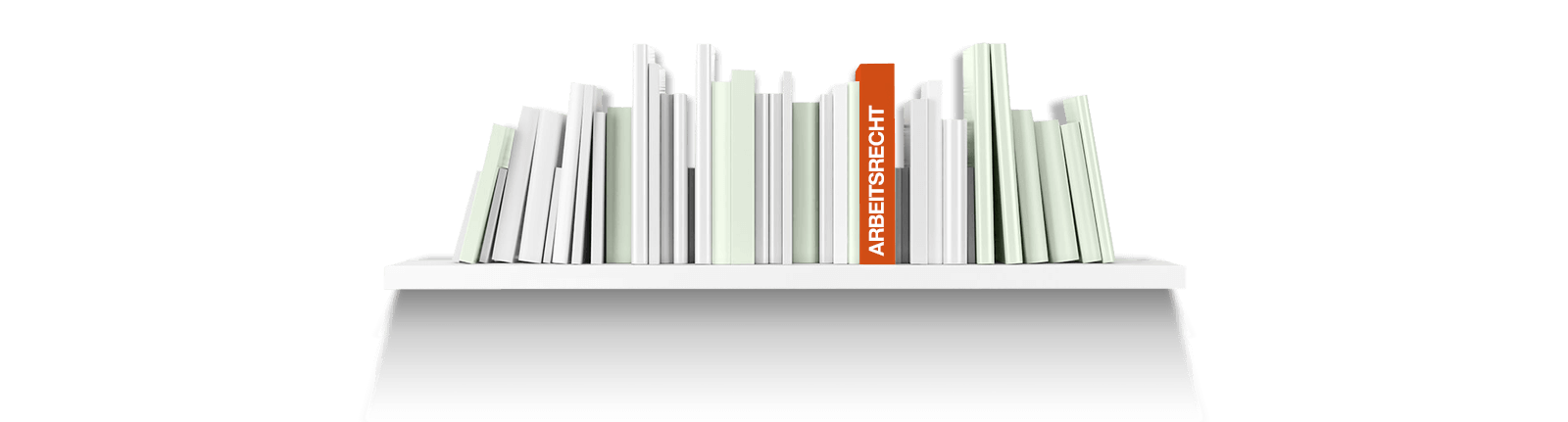 Bild zeigt ein Bücherregal mit einem Buch zum Thema Arbeitsrecht